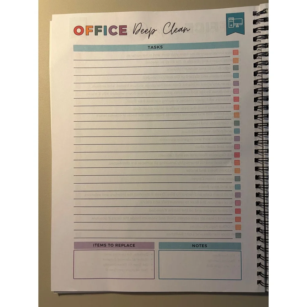 ADHD Cleaning Planner Spiral Bound Home Organization Journal Daily Chore Tracker